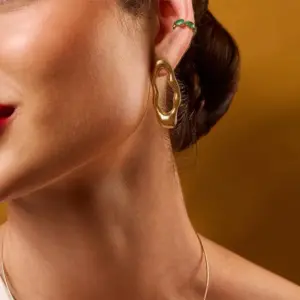 Minimalist Irregular Gold Steel Earrings