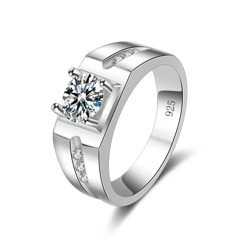Elegant Men's Silver Ring with CZ Sparkle 7 Elegant Men's Silver Ring with CZ Sparkle - Image 7