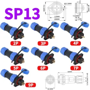 Industrial Waterproof Connector Set with Multiple Pins 16 Sd2001537213a4b159427aca5e1163d89Q