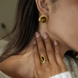 Vintage Stainless Steel Tiger Eye Ring for Women 11 Sd2166da74a7b4019a6c2f9fa0cd8431bQ