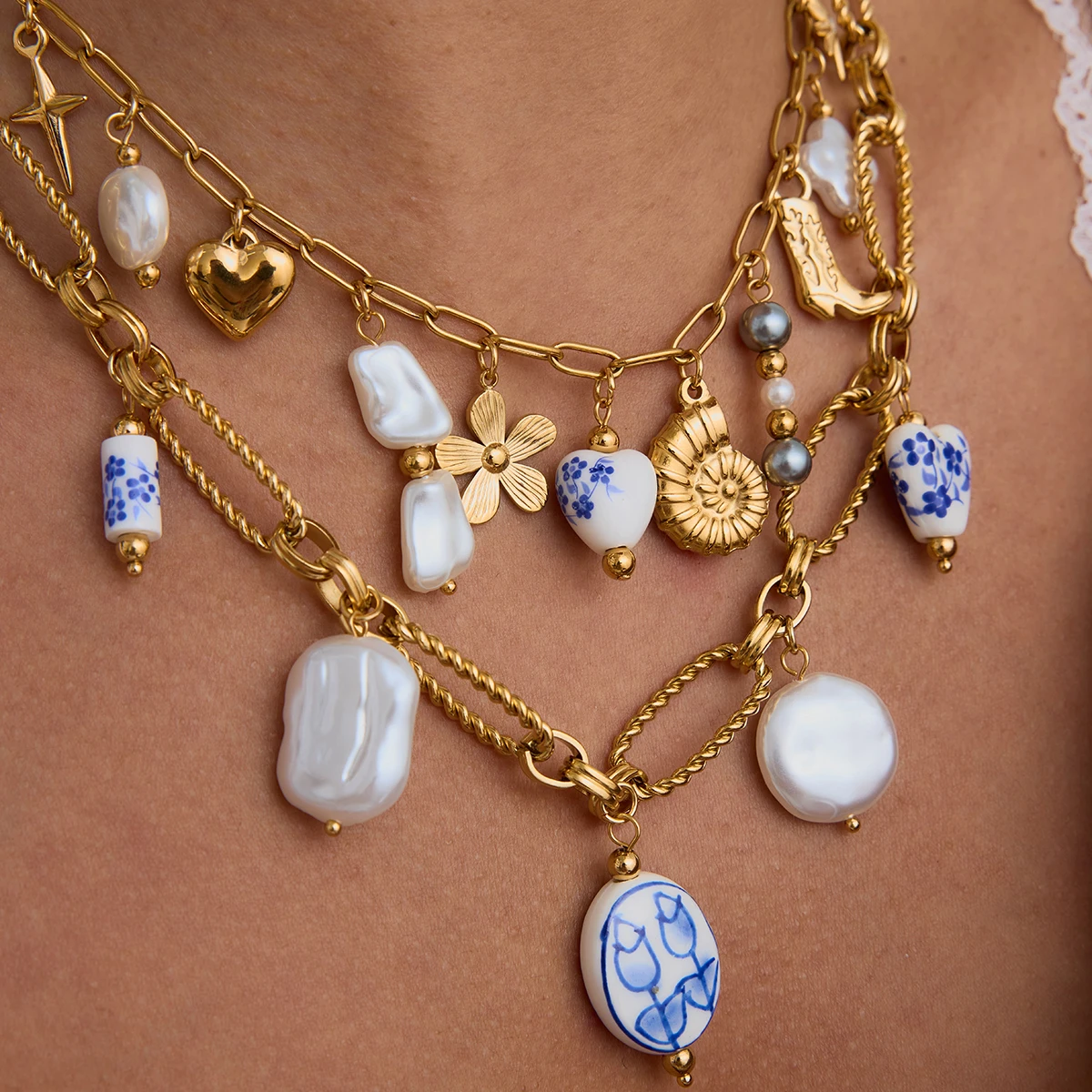 Stainless Steel Charm Necklace JDN0303032 3 Stainless Steel Charm Necklace JDN0303032 - Image 3