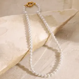 Stainless Steel Pearl Necklace with Toggle Clasp 12 Sd23d7e51b31a4a9d810af79a570a383di