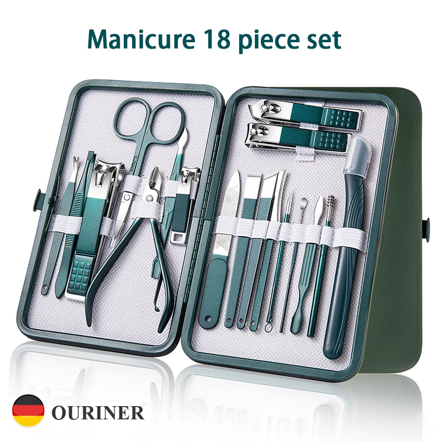 Dark Teal Professional Nail Care Set with 18 Tools 2 Dark Teal Professional Nail Care Set with 18 Tools - Image 2