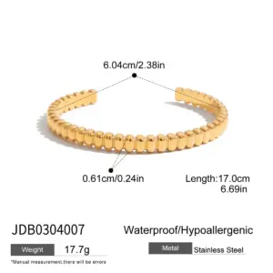 Elegant Stainless Steel Gold Bracelet JDB0104028 17 Sd25a870bf3814441ad2536079b3b052cN