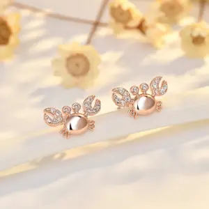 Sterling Silver Crab Stud Earrings with Cubic Zirconia 13 Sd26a825c6ce44dd0a25c39a46752fbf4E