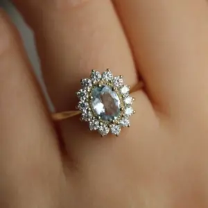 Blue and White Geometric Cocktail Ring for Women 7 Sd2b0f8810ca84150ab977802fcd8dd4eE