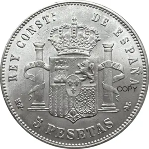 Spain 1890 MP 5 Pesetas Replica Coin 10 Sd2bd4da41f114d9db8bc4fc4d2474cb2j