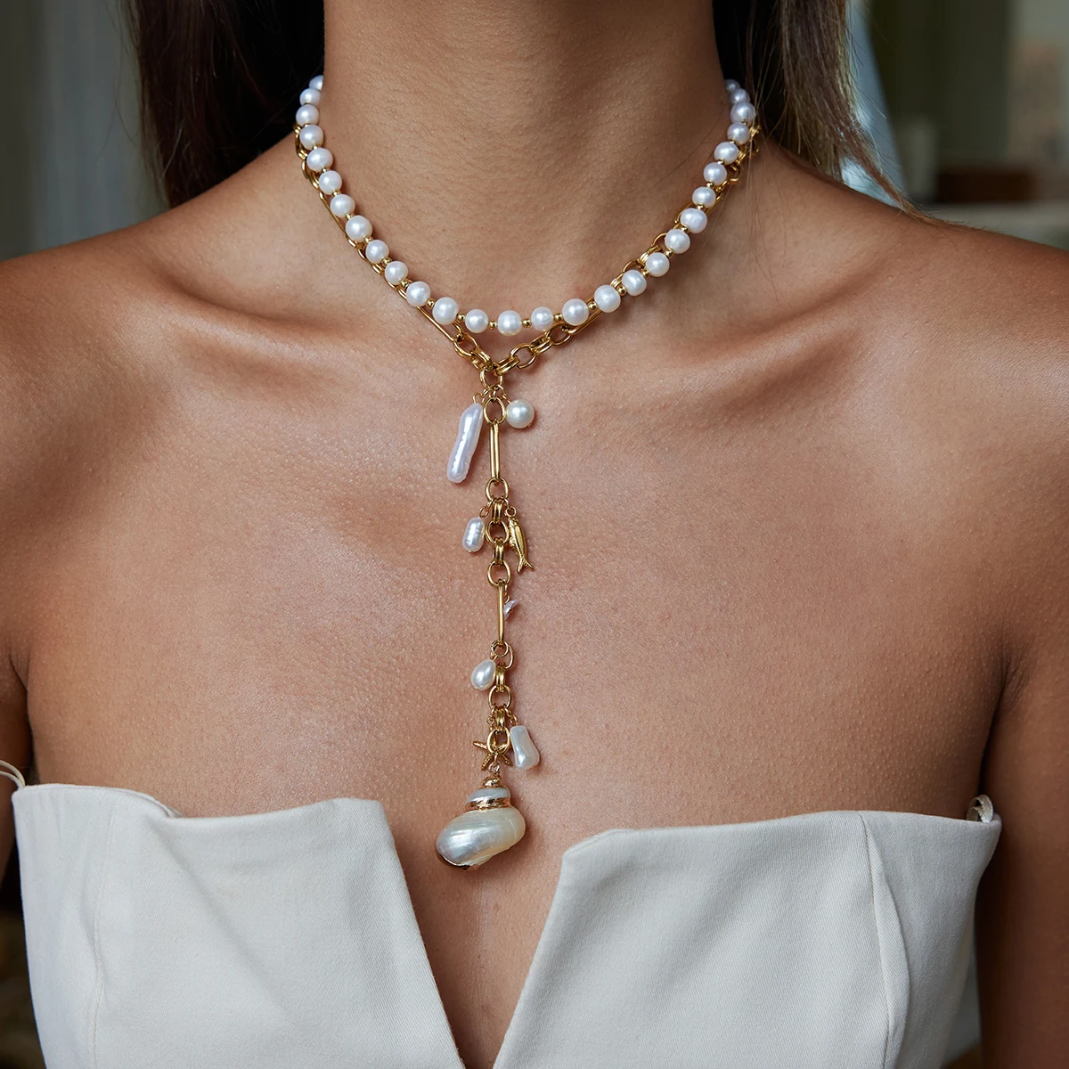 Ocean-Inspired Stainless Steel Necklace with Acrylic Pendant 3 Ocean-Inspired Stainless Steel Necklace with Acrylic Pendant - Image 3