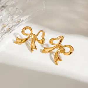 Stainless Steel Gold Bow Earrings for Women 10 Sd3057a3d242b4bf2a7a5f020c2a570e30