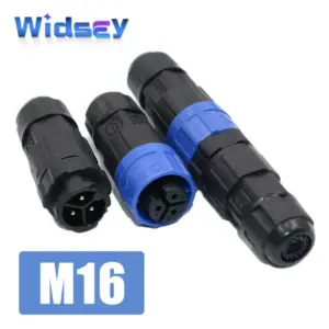 IP68 Waterproof M16 Cable Connector 2-4 Pin