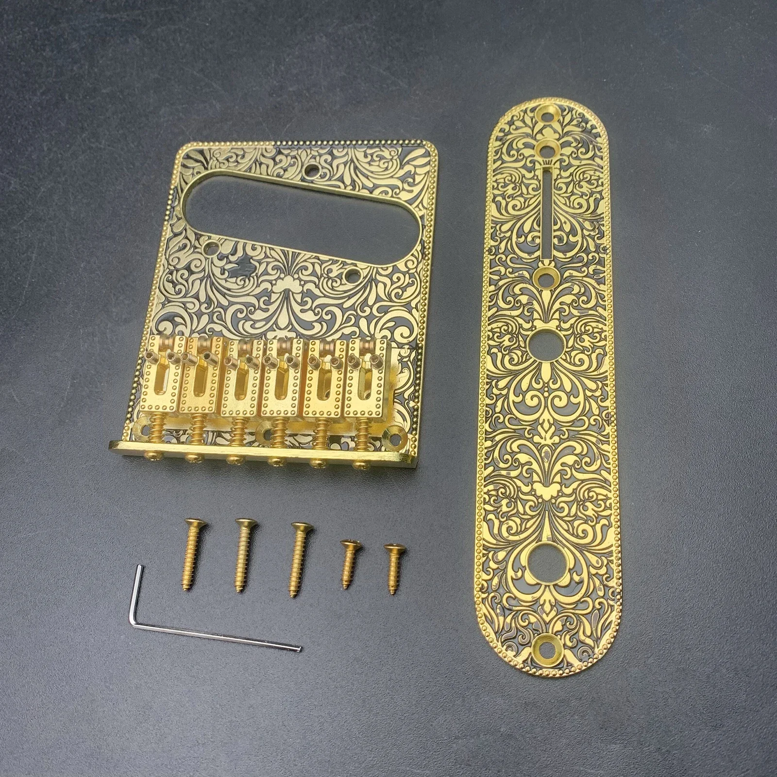 Vintage 6-String Roller Saddle Bridge Set in Gold or Chrome 7 Vintage 6-String Roller Saddle Bridge Set in Gold or Chrome - Image 7