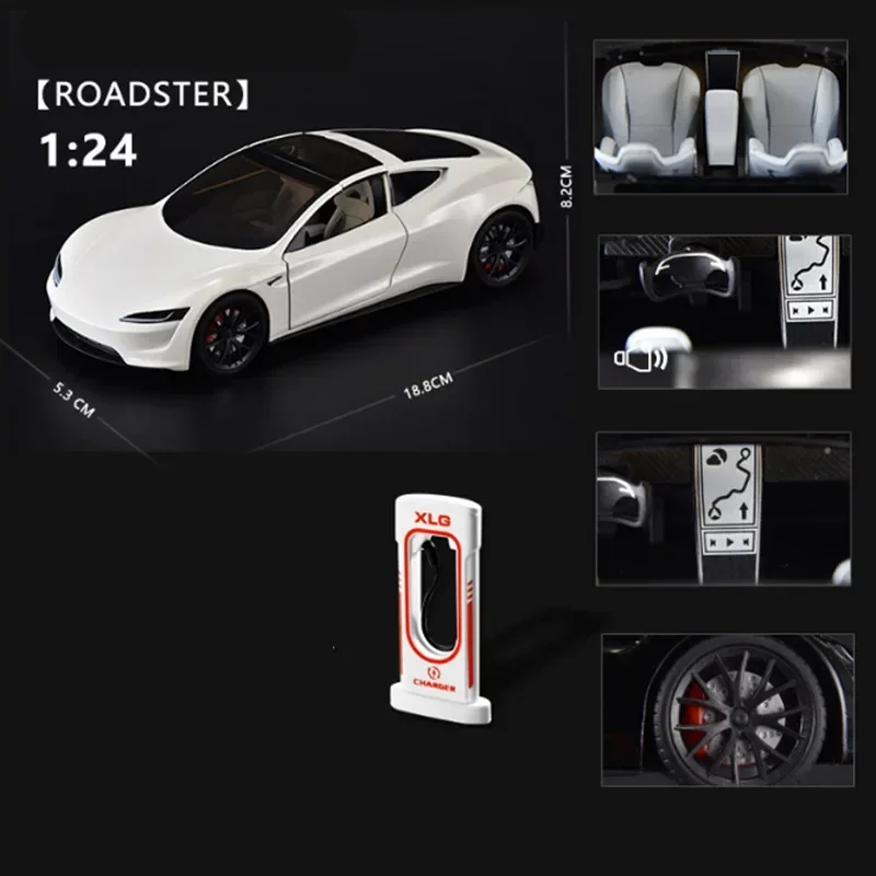 1:24 Alloy Sports Car Model with Sound and Lights 9 1:24 Alloy Sports Car Model with Sound and Lights - Image 9