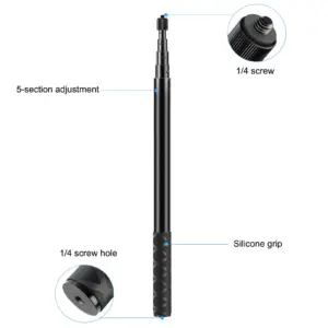 Black Aluminum Telescopic Selfie Stick 35cm–150cm 9 Sd3666979d588444a9d783abb451677b9Y