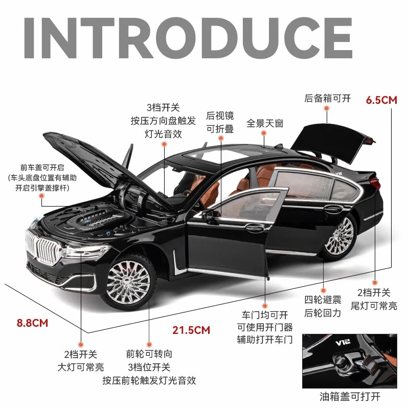 BMW 760Li 1:24 Diecast Model Collector's Replica 3 BMW 760Li 1:24 Diecast Model Collector's Replica - Image 3