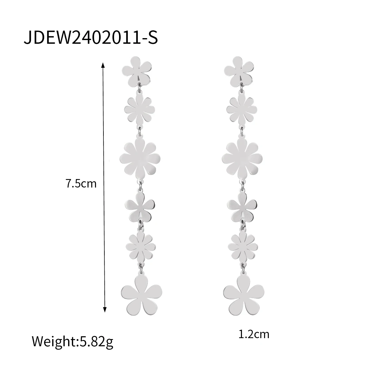 Stainless Steel Daisy Flower Earrings 9 Stainless Steel Daisy Flower Earrings - Image 9