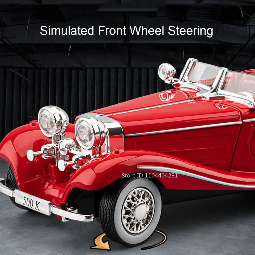 Vintage 1:32 Scale Diecast Car Model with Lights 4 Vintage 1:32 Scale Diecast Car Model with Lights - Image 4