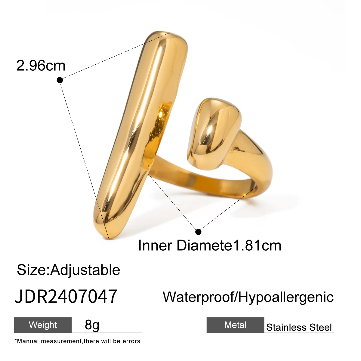 Elegant Gold Stainless Steel Leaf Ring 10 Elegant Gold Stainless Steel Leaf Ring - Image 10