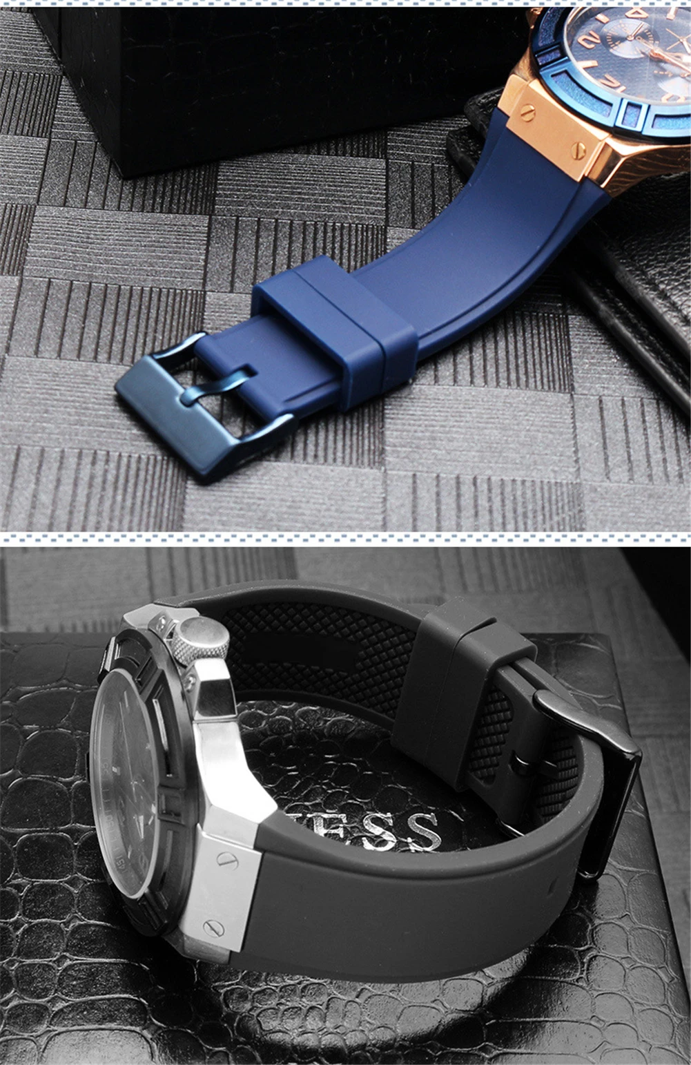 Guess W0218G1 Silicone Watch Strap for Men 4 Guess W0218G1 Silicone Watch Strap for Men - Image 4