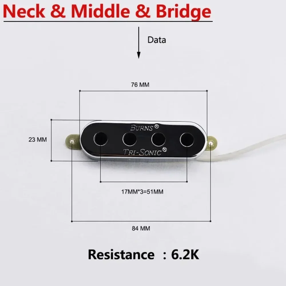 Chrome Tri-Sonic Bass Pickups Set for Electric Bass 4 Chrome Tri-Sonic Bass Pickups Set for Electric Bass - Image 4