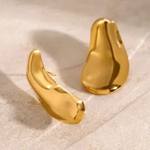 Gold-Tone Asymmetrical Stainless Steel Earrings 10 Sd3d1dcec95b9481cbfe2c26d78b84368e