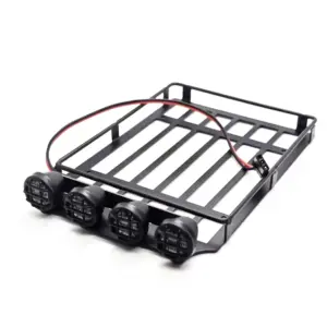 Rugged Metal Roof Rack with LED Lights for RC Cars