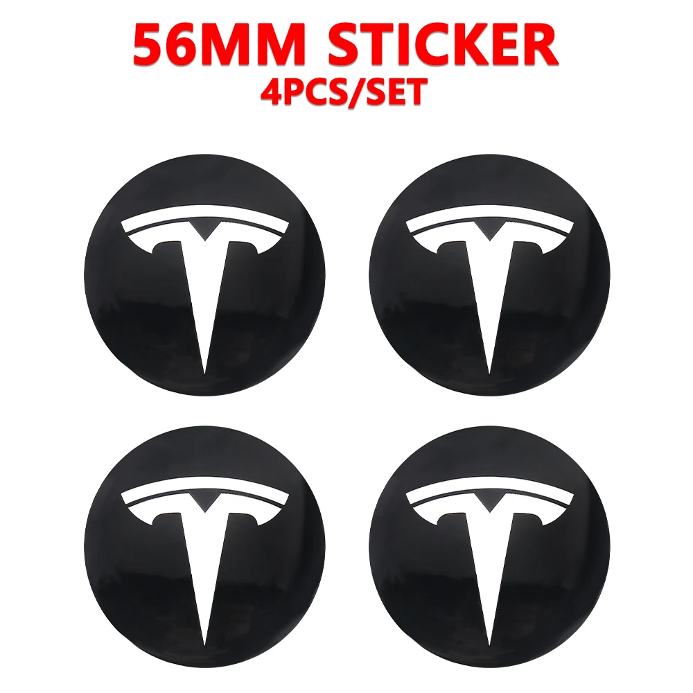 Tesla 56mm Aluminum Hub Cap Stickers Set 8 Tesla 56mm Aluminum Hub Cap Stickers Set - Image 8