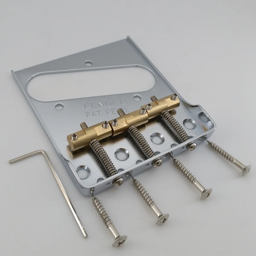 Vintage Tele Style Guitar Bridge with Brass Saddle 4 Vintage Tele Style Guitar Bridge with Brass Saddle - Image 4