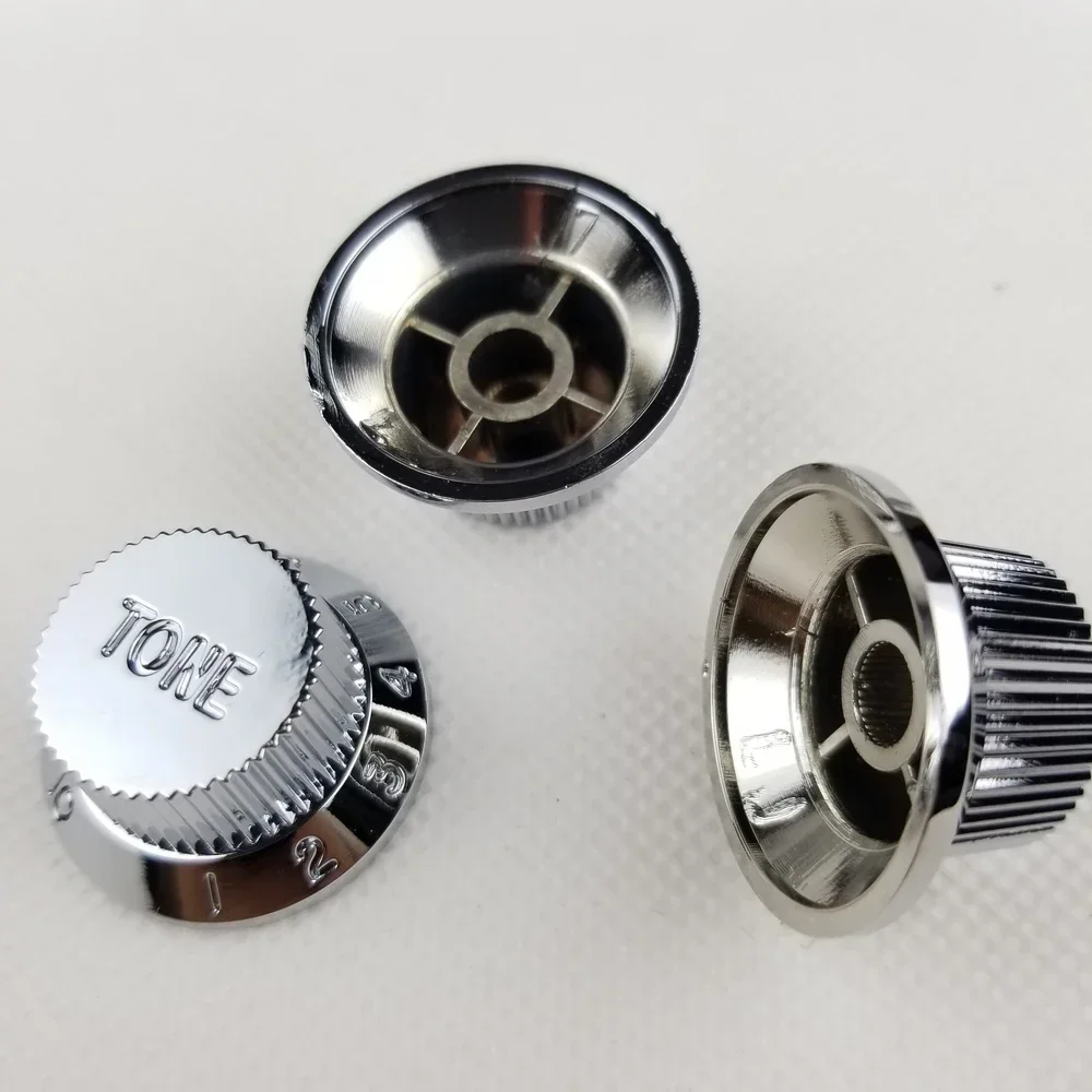 Chrome Silver Guitar Control Knobs Set 8457 2 Chrome Silver Guitar Control Knobs Set 8457 - Image 2
