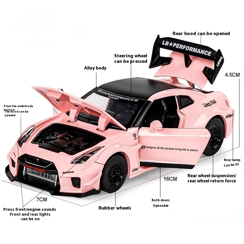 Black Nissan Skyline GTR 1:32 Scale Diecast Model 3 Black Nissan Skyline GTR 1:32 Scale Diecast Model - Image 3