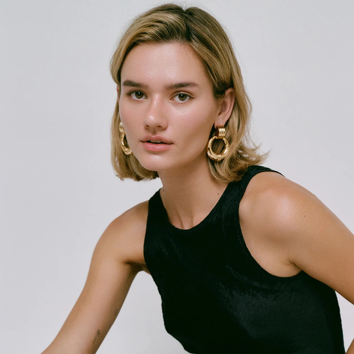 Stainless Steel Double Hoop Earrings 2407100 6 Stainless Steel Double Hoop Earrings 2407100 - Image 6