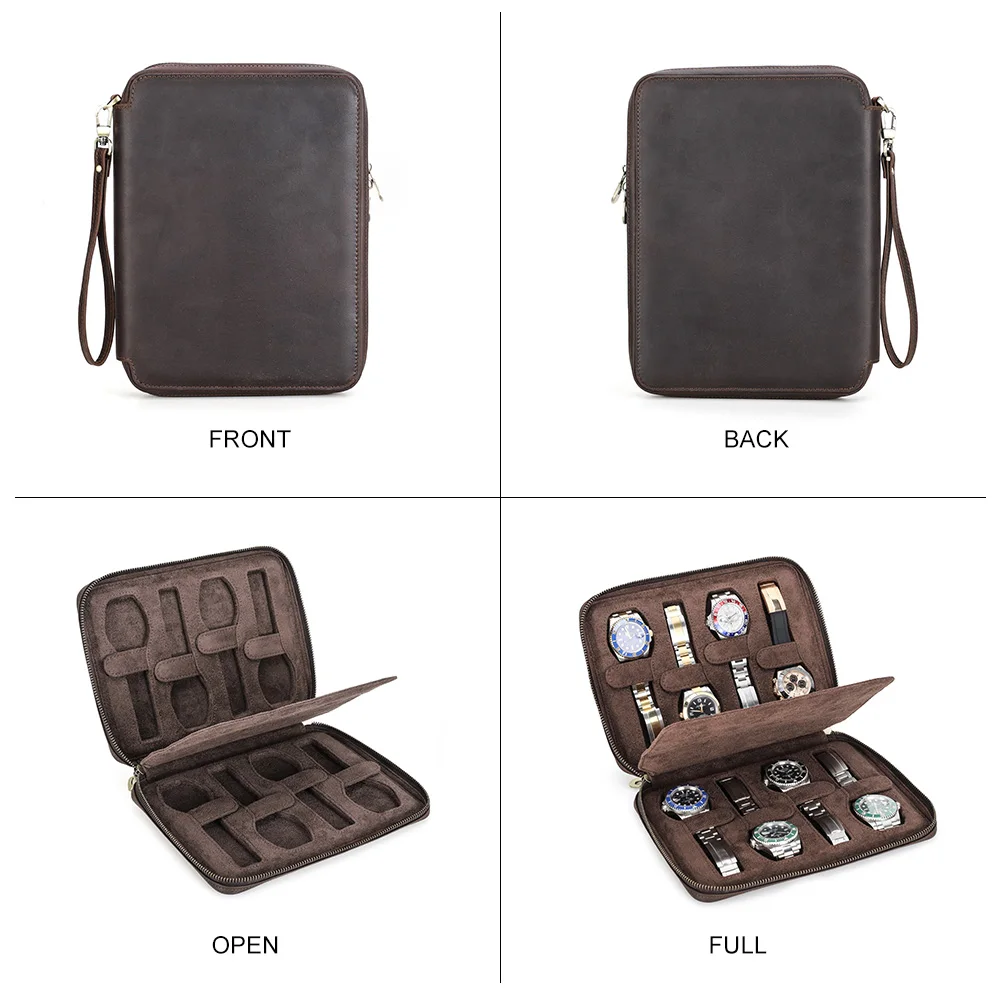 Leather Watch Organizer for Men CF1198-coffee 3 Leather Watch Organizer for Men CF1198-coffee - Image 3