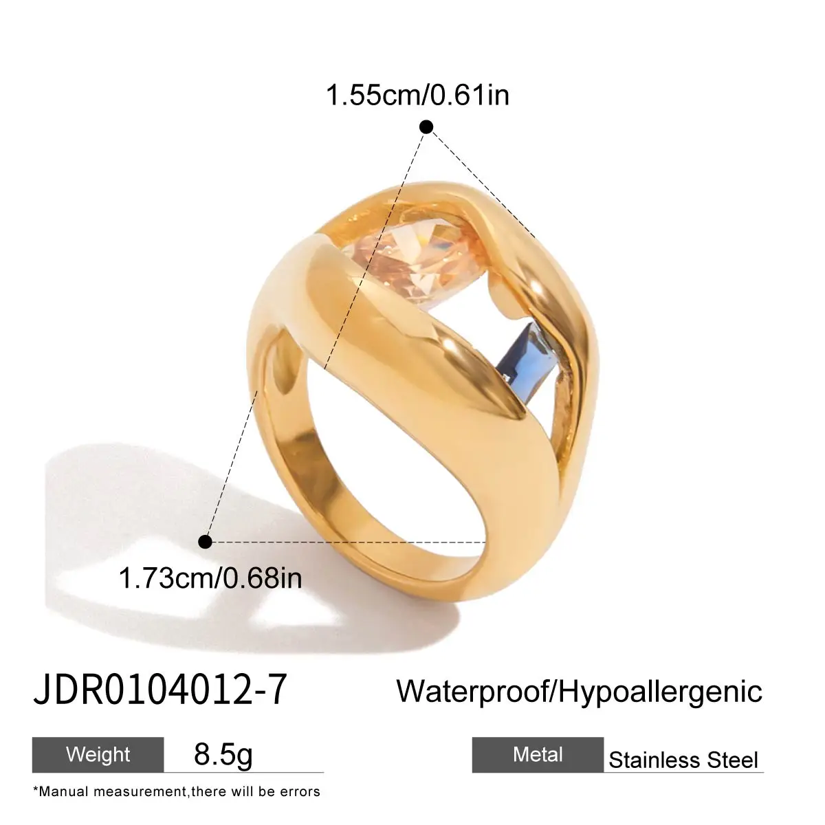 Minimalist Stainless Steel Gold Zircon Ring for Women 7 Minimalist Stainless Steel Gold Zircon Ring for Women - Image 7