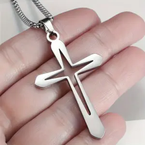 Men's Geometric Cross Pendant Necklace 6 Sd4d94331939b4280bedc0426a03070385