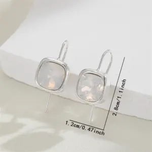 Vintage Silver Square Drop Earrings with White Stones 9 Sd4e73fc3fea14f09bf295cbd10e25488R
