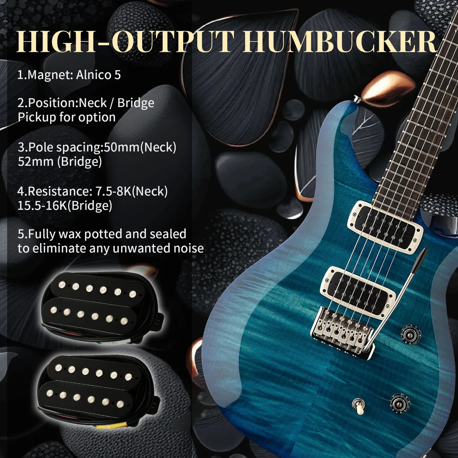 Modern Humbucker Pickup Set for Electric Guitars 5 Modern Humbucker Pickup Set for Electric Guitars - Image 5