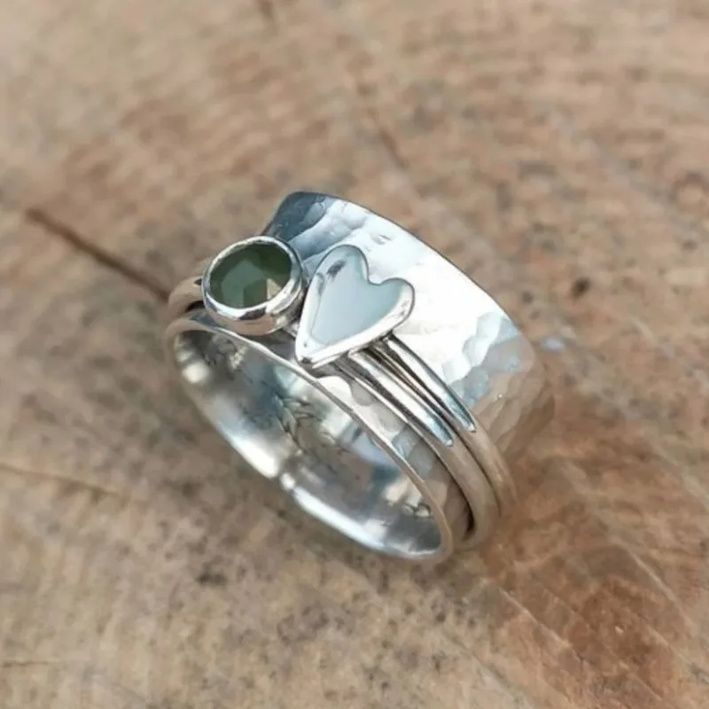 Silver Heart Cocktail Ring for Women 2 Silver Heart Cocktail Ring for Women - Image 2