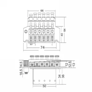 Wilkinson 6-String Double Locking Tremolo System 11 Sd50acd5786294b899eebe655ac33d406o