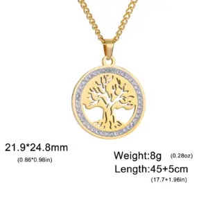 Stainless Steel Tree of Life Necklace for Women 16 Sd5258444395c438f97bf23c4df43655cl