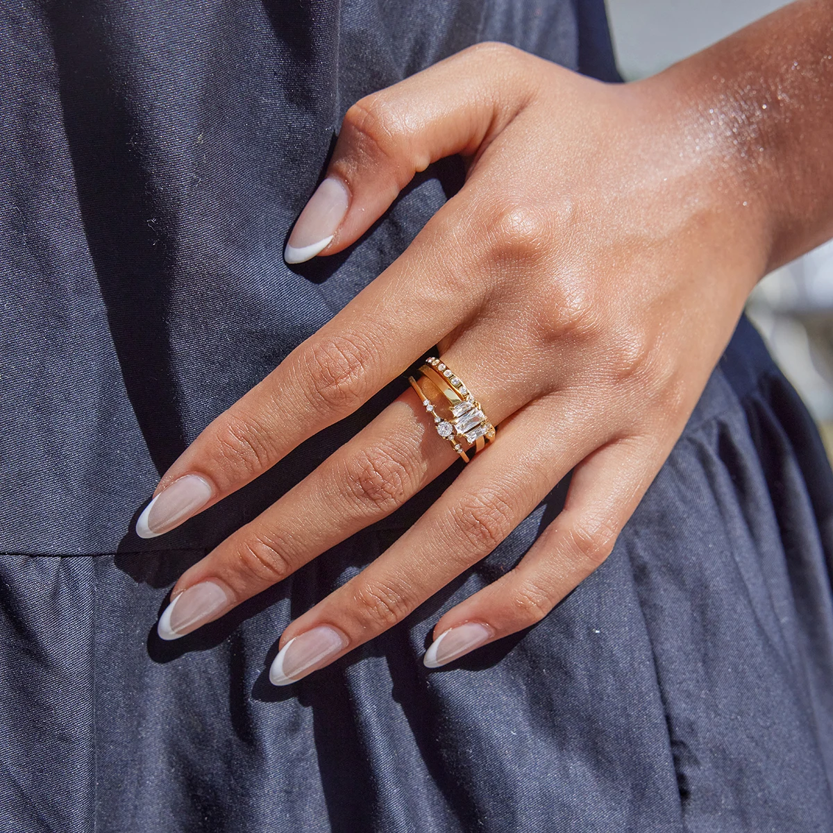 Gold-Coated Stainless Steel Band with Zirconia 3 Gold-Coated Stainless Steel Band with Zirconia - Image 3