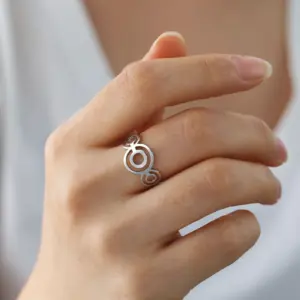 Double Circles Women's Ring in Silver or Gold 10 Sd5533d6c2f0a47d482b51ce0a3a4f84eR