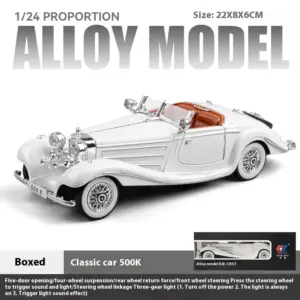 Vintage Silver Mercedes Benz 500k Model 1:24 Scale 19 Sd55618b17db34bf19a3f7880e1126536D