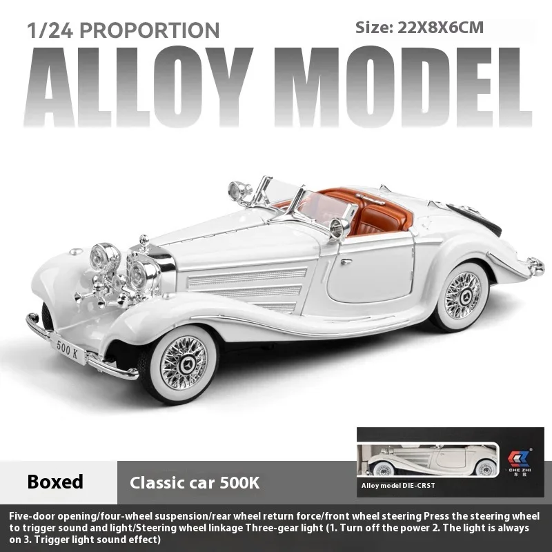 Vintage Silver Mercedes Benz 500k Model 1:24 Scale 10 Vintage Silver Mercedes Benz 500k Model 1:24 Scale - Image 10