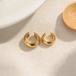 Gold Stainless Steel C-Shaped Clip Earrings 9 Sd55d025b4be5487082baab2604ea5972u