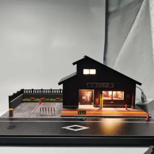 Japanese Train Station Miniature Scene Model