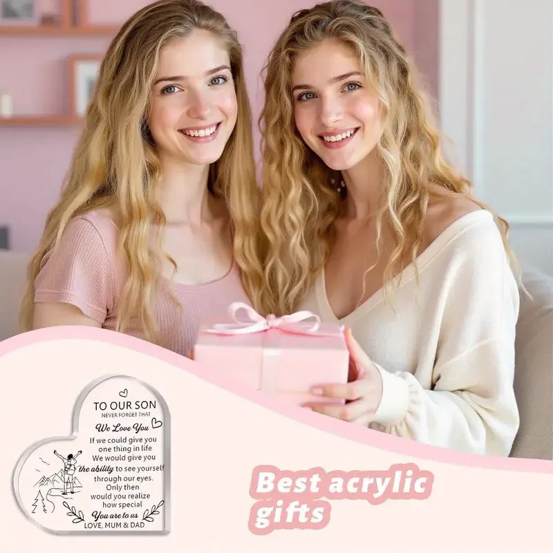 Heart-Shaped Acrylic Plaque for Son 3 Heart-Shaped Acrylic Plaque for Son - Image 3