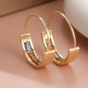 Gold Geometric Hoop Earrings for Women 6 Sd5bd30b38a9841d09f87709aaba82007X