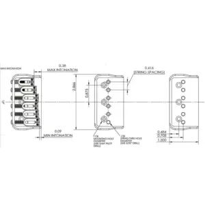 Chrome Fixed Guitar Bridge for Six Strings 12 Sd5c84c5e7a9c40d3a3ee8319f789ac28u