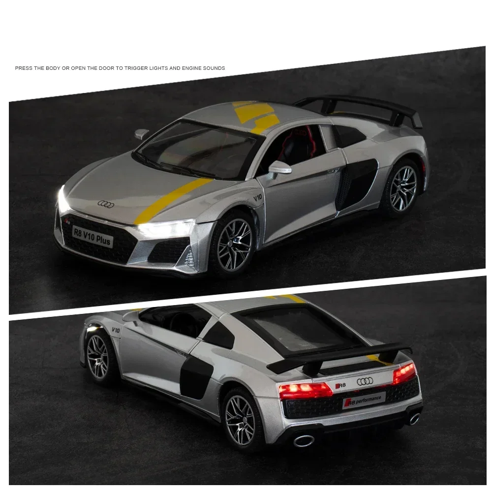 1:32 Scale Audi R8 V10 Plus Alloy Model 3 1:32 Scale Audi R8 V10 Plus Alloy Model - Image 3