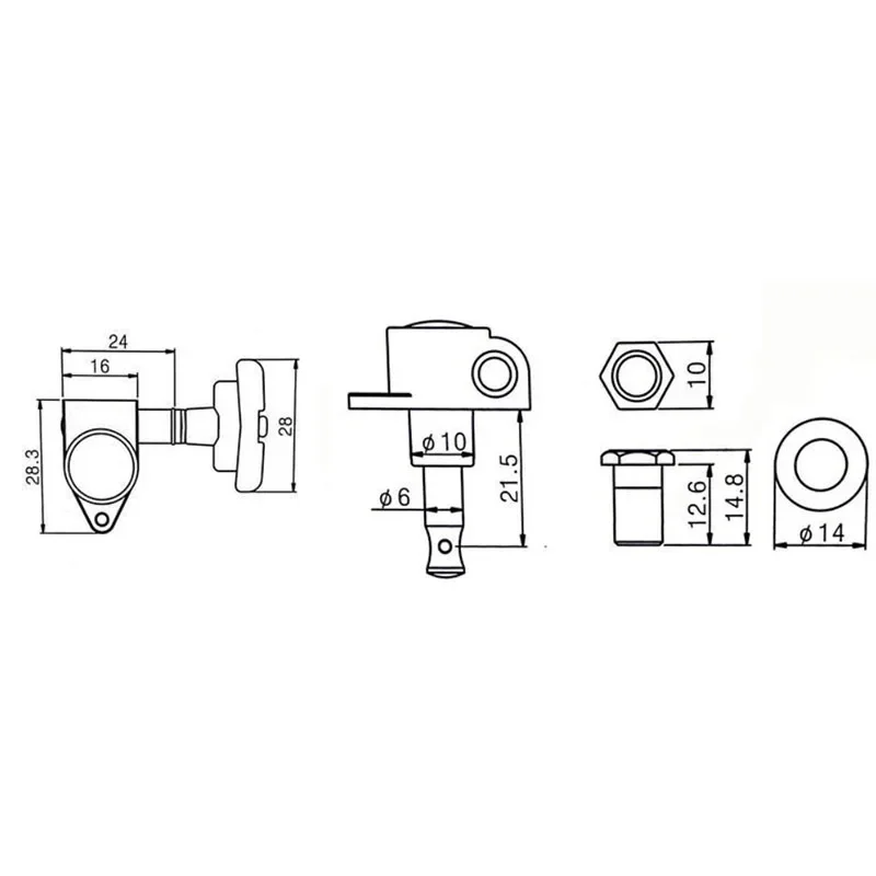 J-109 Art Deco Tuning Machine Heads Set 4 J-109 Art Deco Tuning Machine Heads Set - Image 4