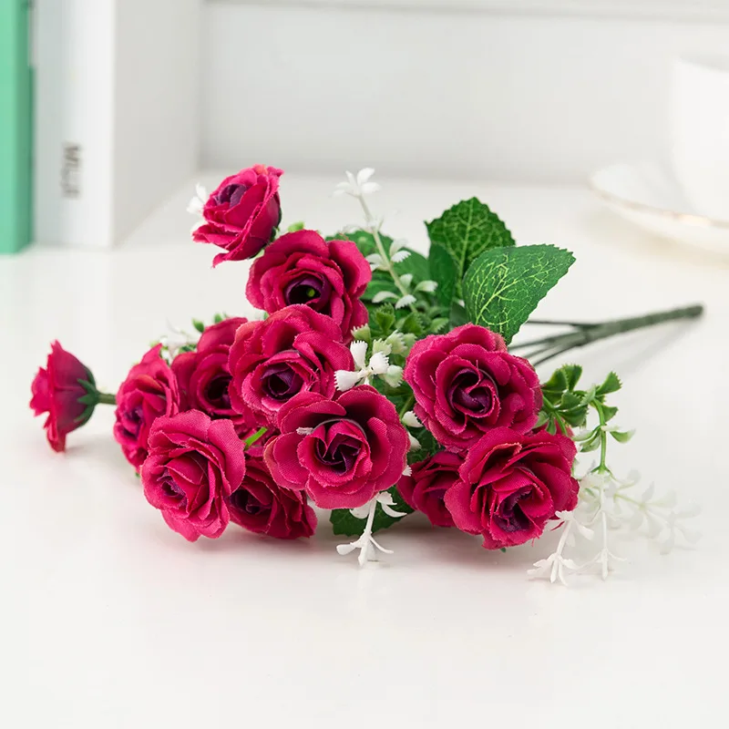 Artificial Mini Roses Bouquet for Home 10 Artificial Mini Roses Bouquet for Home - Image 10